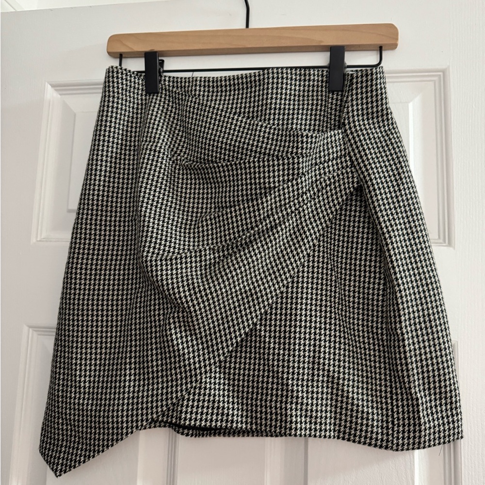 Mango Black and White Asymmetrical Skirt
